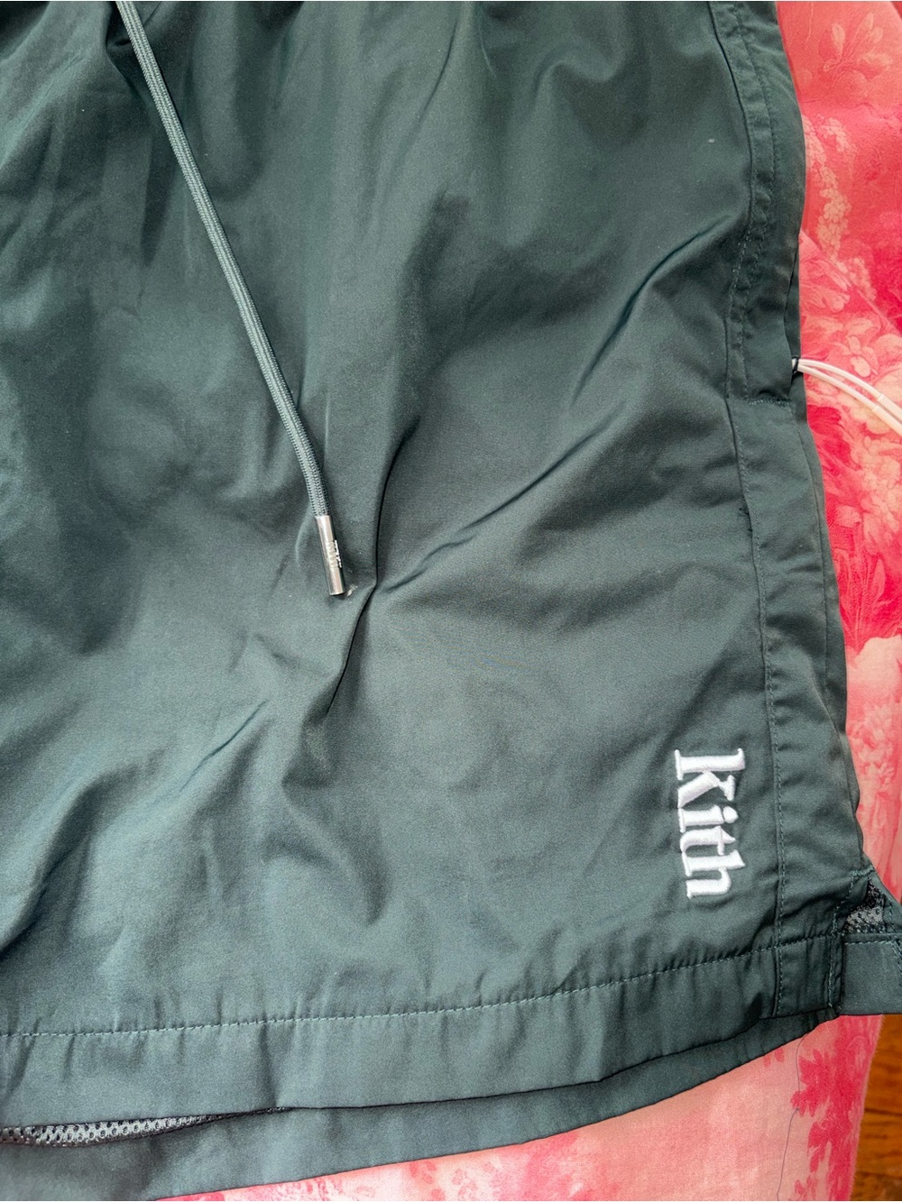 Kith Men's Forest Green Swim Shorts with White Logo